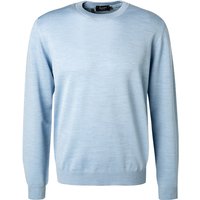 Maerz Herren Pullover blau Merinowolle unifarben von Maerz