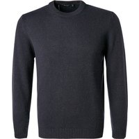 Maerz Herren Pullover blau Merinowolle unifarben von Maerz