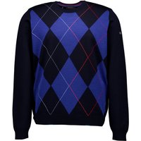 Maerz Herren Pullover blau Merinowolle Raute und Karo von Maerz