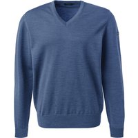 MAERZ Muenchen Herren V-Pullover blau unifarben von maerz muenchen
