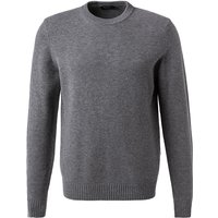 Maerz Herren Pullover grau Merinowolle unifarben von Maerz