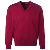 Maerz Herren Pullover rot Merinowolle unifarben von Maerz