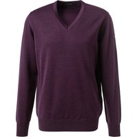 Maerz Herren Pullover violett Merinowolle unifarben von Maerz