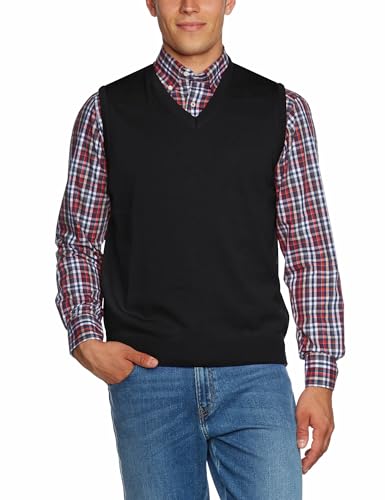 Maerz Herren März Strick Schwarz 100% Merino Superwash Pullunder, Schwarz (595), 58 EU von Maerz