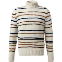 Maerz Herren Rollkragenpullover beige Merinowolle gestreift von Maerz