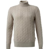 Maerz Herren Rollkragenpullover beige Merinowolle unifarben von Maerz