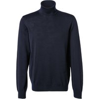 Maerz Herren Rollkragenpullover blau Merinowolle unifarben von Maerz