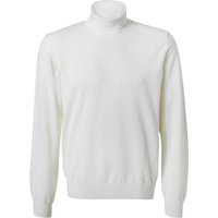 Maerz Herren Rollkragenpullover weiß Merinowolle unifarben von Maerz