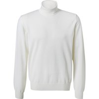 Maerz Herren Rollkragenpullover weiß Merinowolle unifarben von Maerz