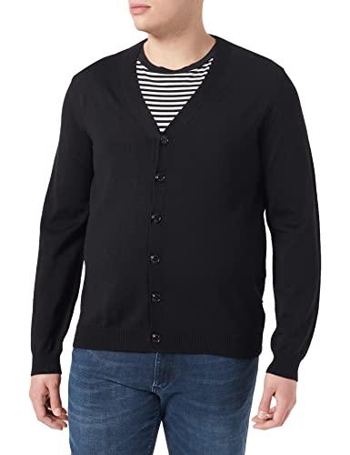 Maerz Herren Strick Cardigan Pullover, Black, Regular Fit von Maerz