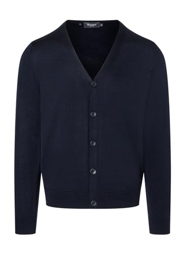 Maerz Herren Strickcardigan Superwash Strickjacke, Navy, Regular von Maerz