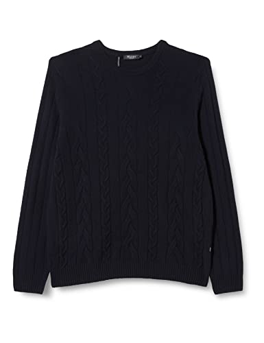 Maerz Herren Strickpullover mit Zopfmuster Pullover, Navy, 48 von Maerz