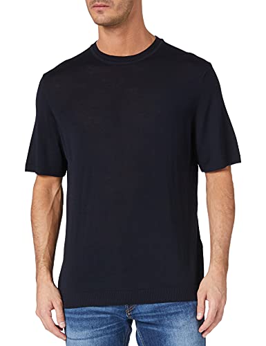 Maerz Herren Summer Merino Halbarm Uni Kurzer Pullover, Navy, 56 von Maerz