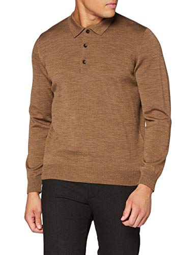 Maerz Herren Superwash Polokragen Knopf Pullover, Teddy, 52 von Maerz