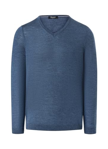 Maerz Herren V-Ausschnitt Summer Merino Pullover, Denim, 52 von Maerz