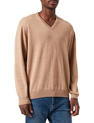 Maerz Herren V-Neck Merinowolle waschbar Pullover, Deep Desert, Comfort Fit von Maerz