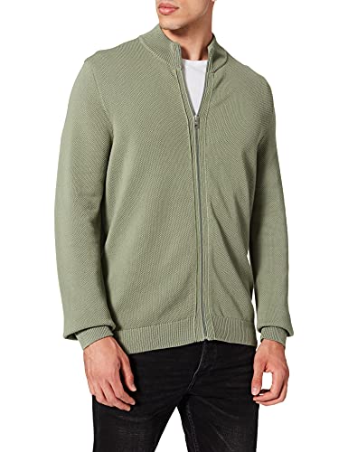 Maerz Herren Zip Pikeestruktur Strickjacke, Light Eucalyptus, 56 von Maerz