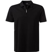 Maerz Herren Zip-Polo schwarz Baumwoll-Piqué von Maerz