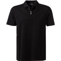 Maerz Herren Zip-Polo schwarz Baumwoll-Piqué von Maerz