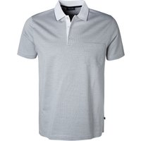 Maerz Herren Polo-Shirt weiß Baumwoll-Jersey meliert von Maerz