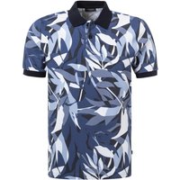 Maerz Herren Polo-Shirt blau Baumwoll-Piqué gemustert von Maerz