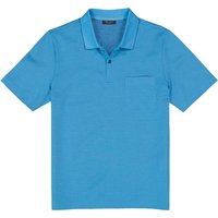 Maerz Herren Polo-Shirt blau Baumwolle meliert von Maerz