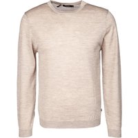 Maerz Herren Pullover beige Schurwolle unifarben von Maerz