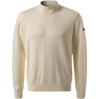 Maerz Herren Stehkragenpullover beige Schurwolle unifarben von Maerz