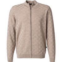 Maerz Herren Cardigan beige Merinowolle unifarben von Maerz