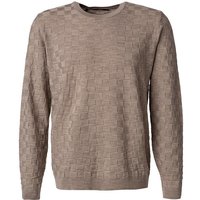 Maerz Herren Pullover beige Merinowolle unifarben von Maerz