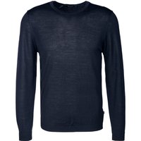 Maerz Herren Pullover blau Schurwolle unifarben von Maerz