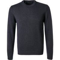 Maerz Herren Pullover blau Merinowolle unifarben von Maerz