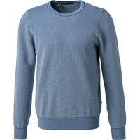 Maerz Herren Pullover blau Baumwolle unifarben von Maerz