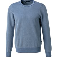 Maerz Herren Pullover blau Baumwolle unifarben von Maerz