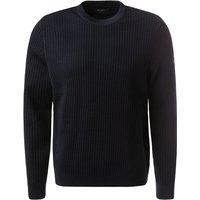 Maerz Herren Pullover blau Merinowolle unifarben von Maerz