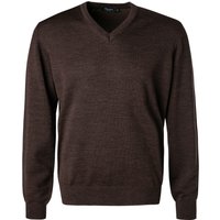 Maerz Herren Pullover braun Merinowolle unifarben von Maerz