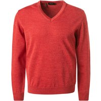 Maerz Herren Pullover rot Merinowolle unifarben von Maerz