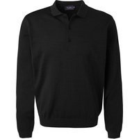 Maerz Herren Pullover schwarz Merinowolle unifarben von Maerz