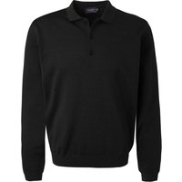 Maerz Herren Pullover schwarz Merinowolle unifarben von Maerz