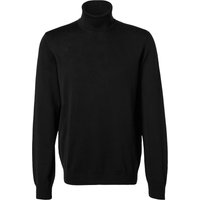 Maerz Herren Rollkragenpullover schwarz Merinowolle unifarben von Maerz