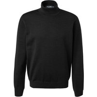 Maerz Herren Rollkragenpullover schwarz Merinowolle unifarben von Maerz