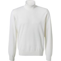 Maerz Herren Rollkragenpullover weiß Merinowolle unifarben von Maerz