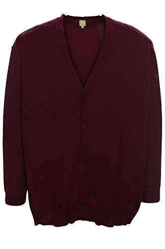 Maerz Strickjacke Cardigan Feinstrick Jacke Wolle Merino Langarm Herren Plusgröße, Farbe:Bordeaux, Herrengrößen:70 von Maerz