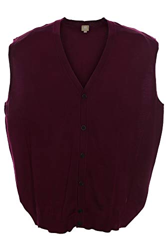 Maerz Weste Cardigan Strickjacke Pulli Wolle Merino Herren V Ausschnitt Plusgröße, Farbe:Bordeaux, Herrengrößen:64 von Maerz