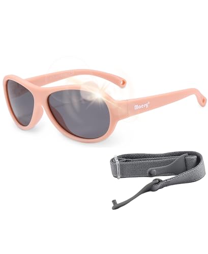 Maesy - Baby Sonnenbrille Joya - 0-2 Jahre - Flexibel biegbar - Verstellbares Gummiband - Polarisierte UV400 Schutz - Jungen und Mädchen - Baby Sonnenbrille oval von Maesy