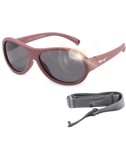 Maesy - Baby Sonnenbrille Joya - 0-2 Jahre - flexibel biegbar - verstellbarer Gummizug - polarisierter UV400 Schutz - Jungen und Mädchen - Babysonnenbrille oval, voilett von Maesy