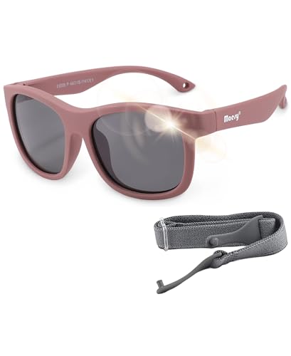 Maesy - Baby Sonnenbrille Luca - 1-3 Jahre - flexibel biegbar - verstellbarer Gummizug - polarisierte UV400 Schutz- und Kleinkind - Jungen und Mädchen - Kinder Sonnenbrille quadratisch, voilett von Maesy