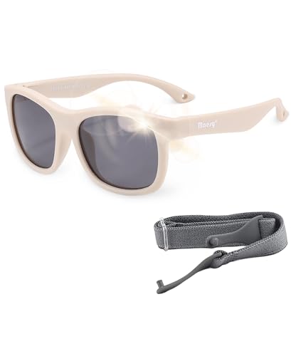 Maesy - Baby Sonnenbrille Luca - 1-3 Jahre - flexibel biegbar - verstellbares Gummiband - Polarisierte UV400 Schutz- Kleinkinder und Dreikäsehochs - Jungen und Mädchen - Kinder Sonnenbrille Quadrat von Maesy