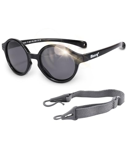 Maesy - Baby Sonnenbrille Noah - 0-2 Jahre - Flexibel biegbar - Verstellbares Gummiband - Polarisierte UV400 Schutz - Jungen und Mädchen - Baby Sonnenbrille oval von Maesy