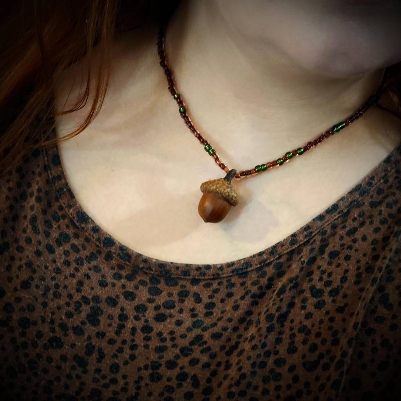 Waldfee Kette | Eicheln - Handgemacht Mit Perlen Cottagecore Halskette Waldgeist Schmuck Waldfee Kette | Eicheln - Handgemacht Mit Perlen Cottagecore Halskette Waldgeist Schmuck von MaexJewellery
